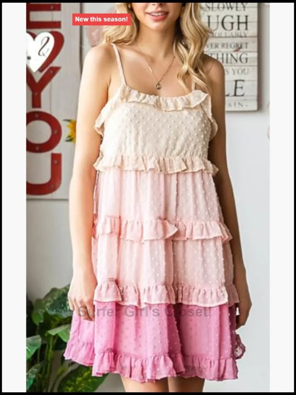Women's Swiss Dot Babydoll Mini Dress with Spaghetti Straps and Ruffle Hem